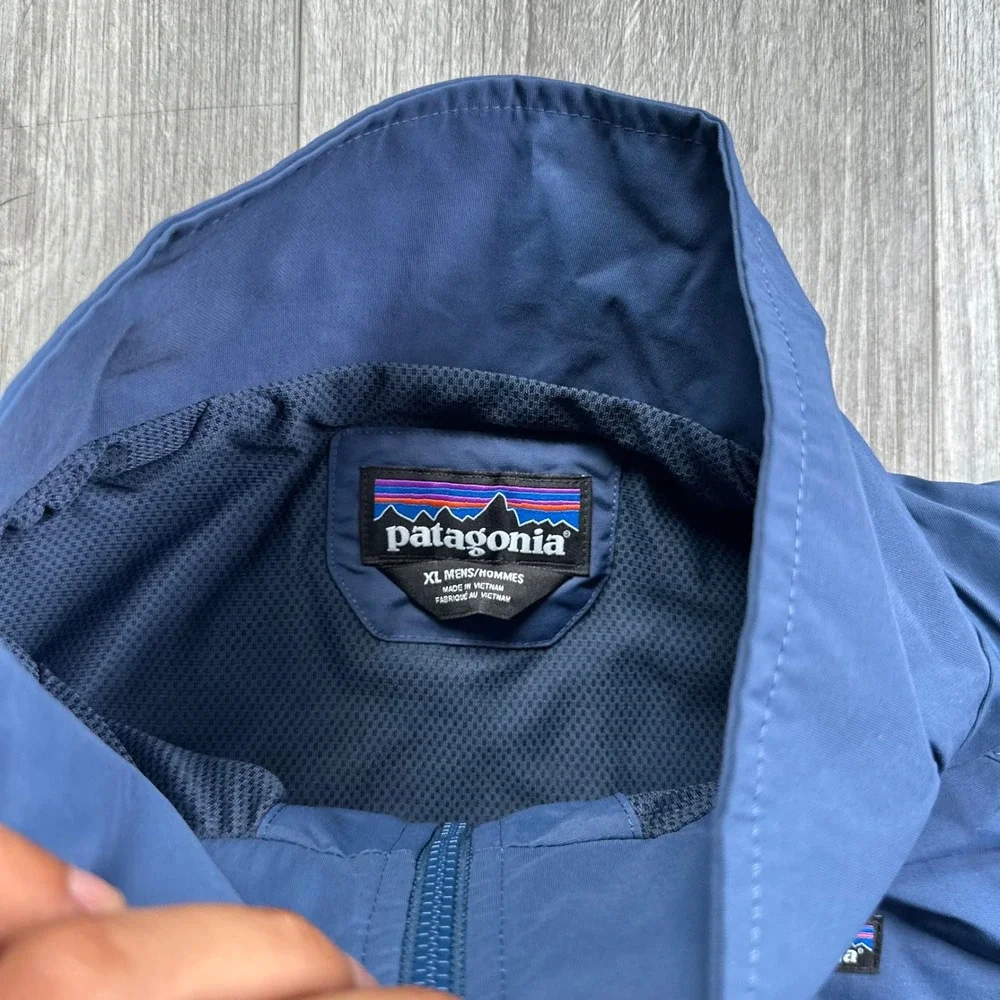 Patagonia Full Zip Jacket Mens XL Navy Blue Baggies bomber IPS Logo embroidered